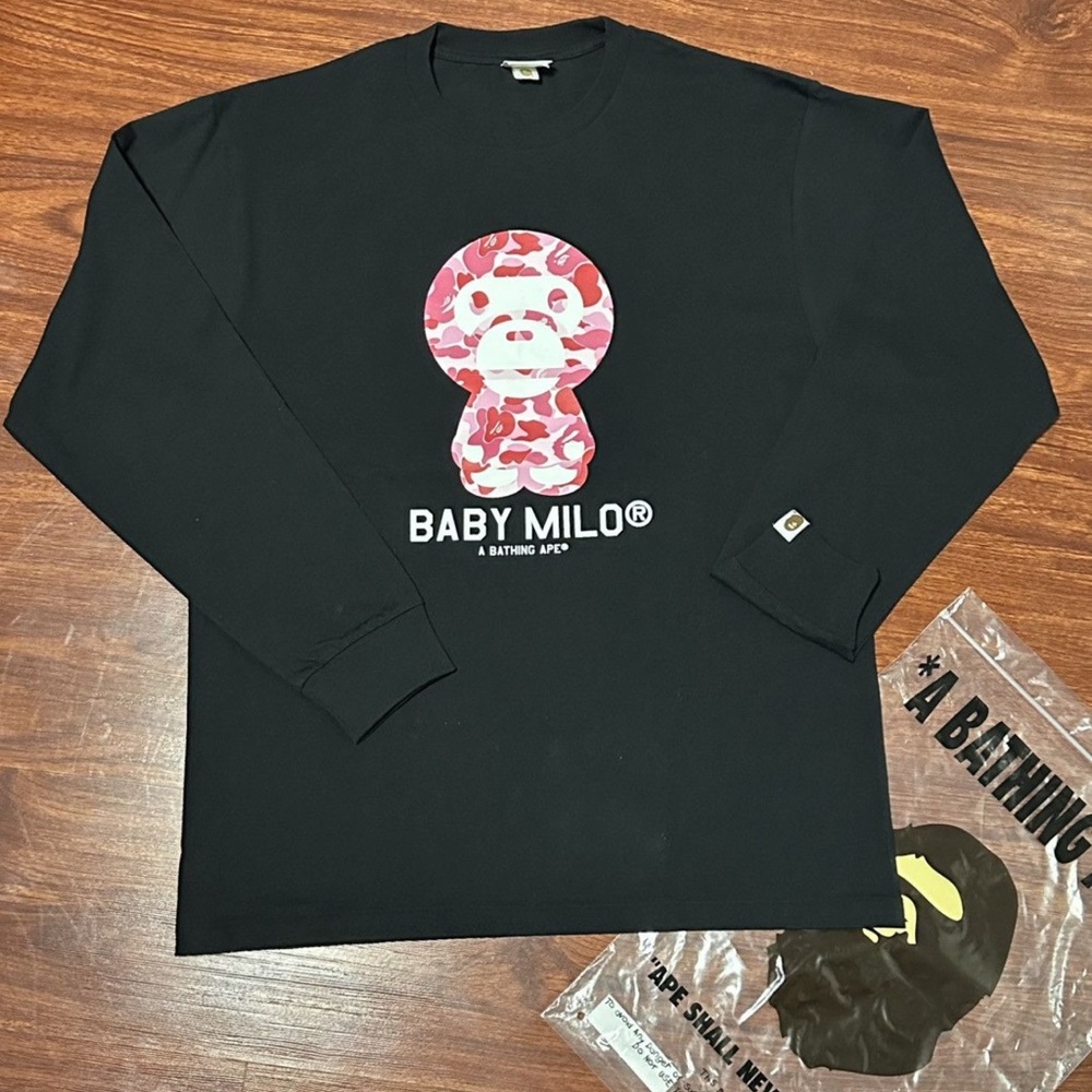 Bape Baby Milo Black Long Sleeve Tee